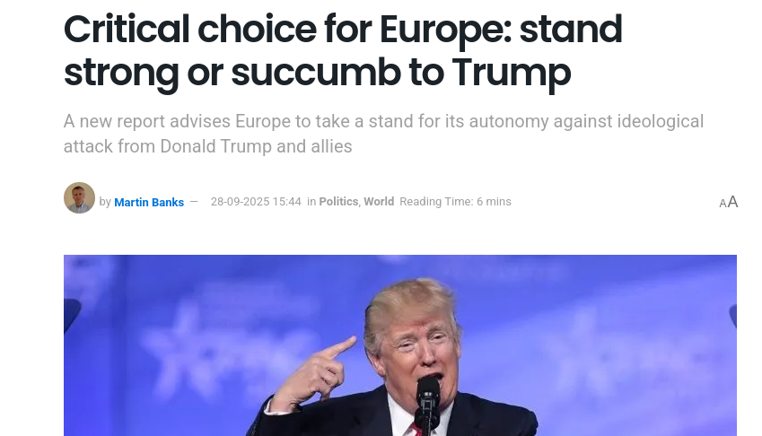 Critical choice for Europe: stand strong or succumb to Trump