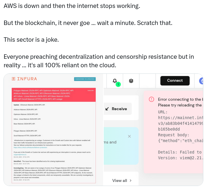 AWS is down and then the internet stops working.