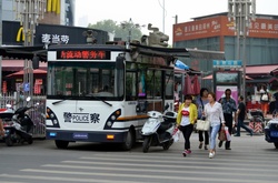 People using the crosswalk