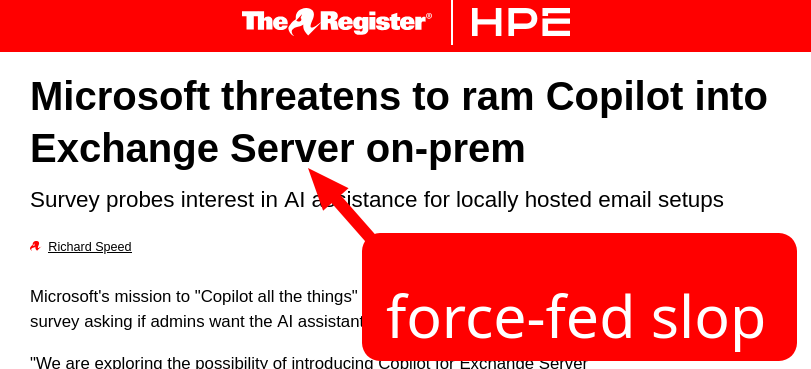 Microsoft threatens to ram Copilot into Exchange Server on-prem