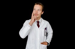 Man and doctor coat