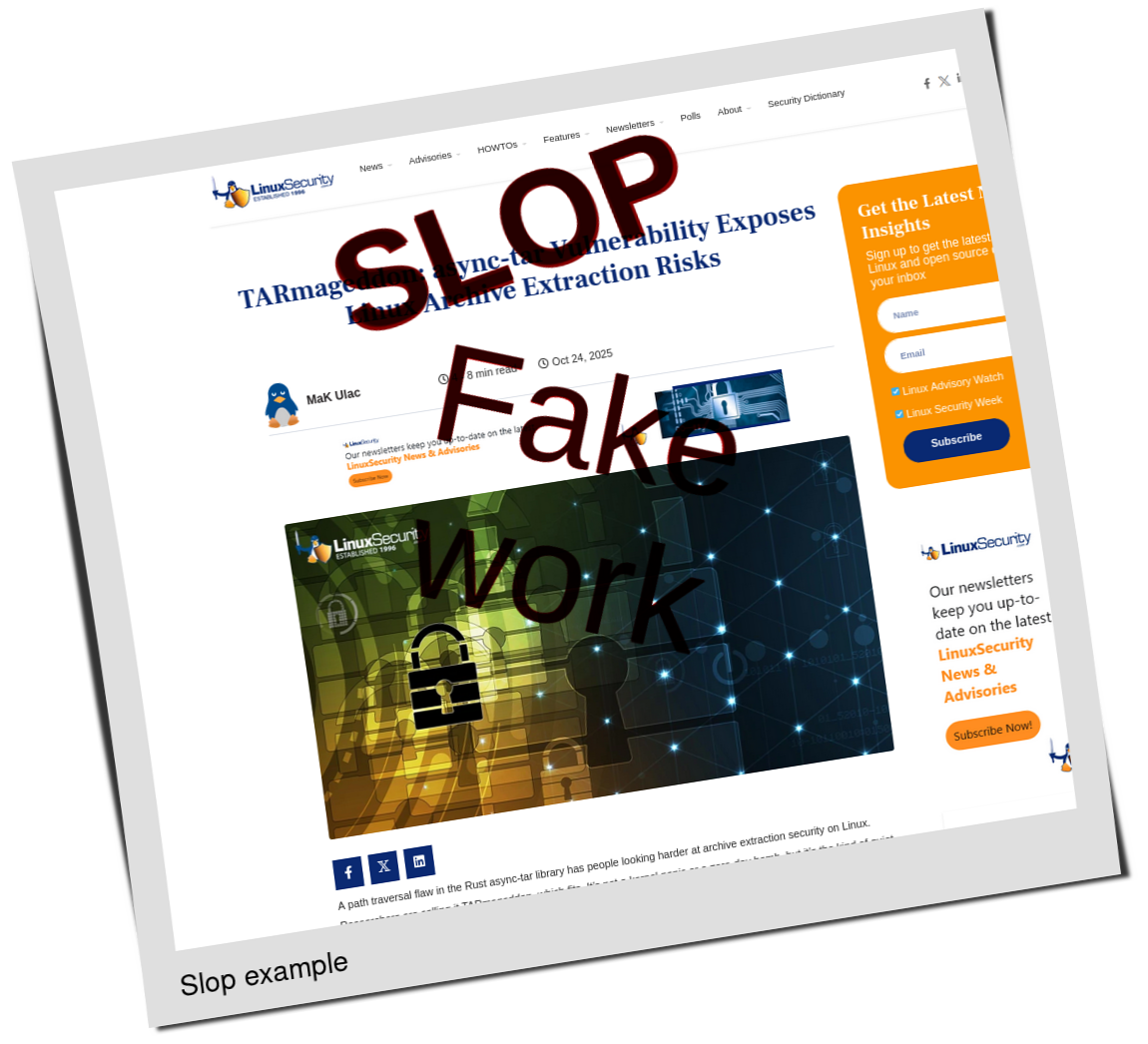 Slop or fake: TARmageddon: async-tar Vulnerability Exposes Linux Archive Extraction Risks