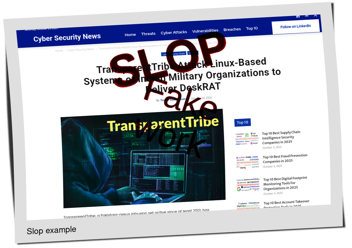 Slop or fake: TransparentTribe Attack Linux-Based Systems of Indian Military Organizations to Deliver DeskRAT