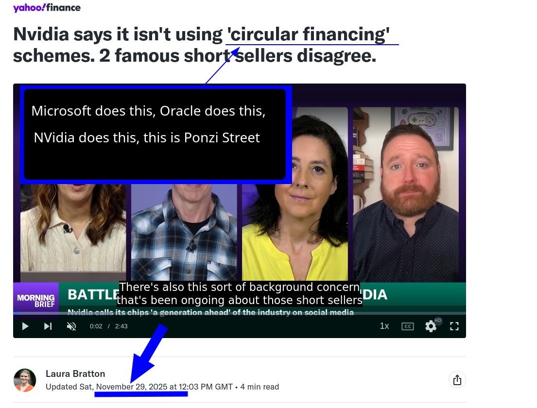 'circular financing': Microsoft does this, Oracle does this, NVidia does this, this is Ponzi Street