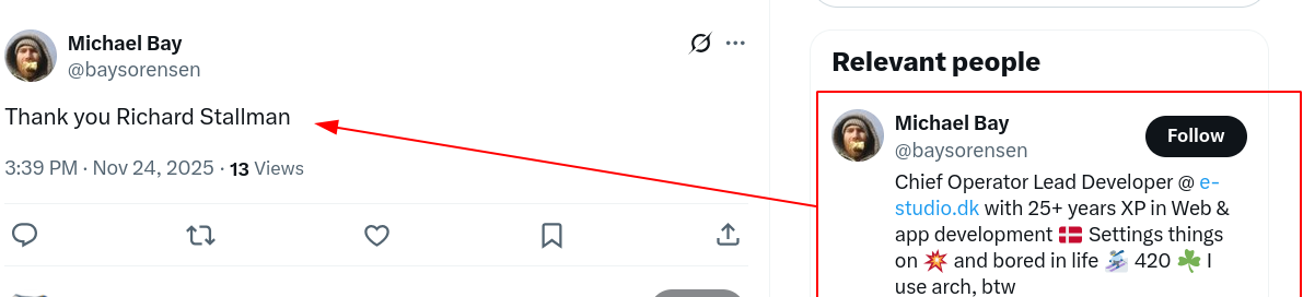 Thank you Richard Stallman