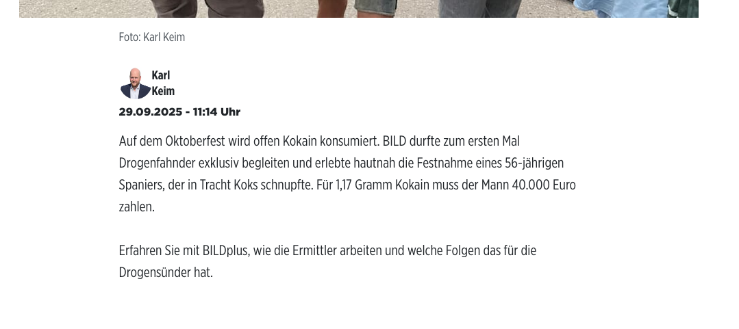 Wiesn-Kokser muss 40.000 Euro Strafe zahlen