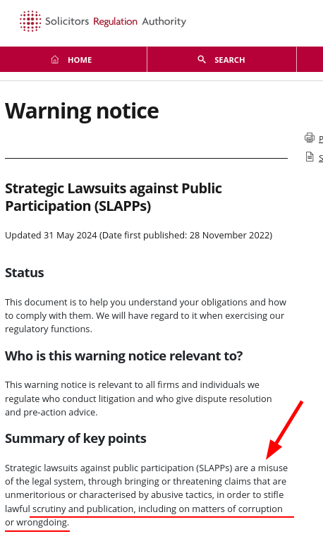 Strategic Lawsuits against Public Participation (SLAPPs)