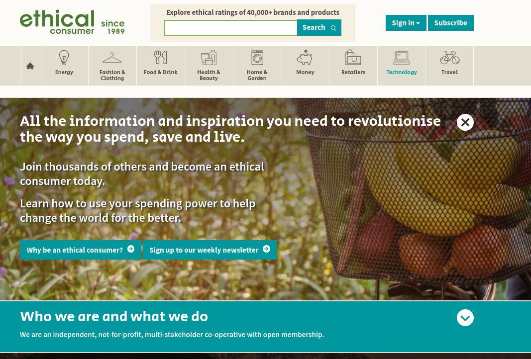 Join thousands of others and become an ethical consumer today.