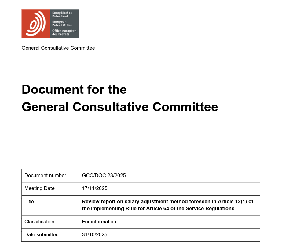 Review report on salary adjustment method foreseen in Article 12(1) of the Implementing Rule for Article 64 of the Service Regulation