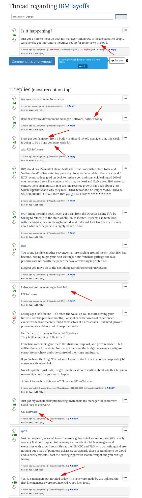 Just got a note to meet up with my manager tomorrow. Is the axe about to drop…. Anyone else get impromptu meetings set up for tomorrow? In cloud.