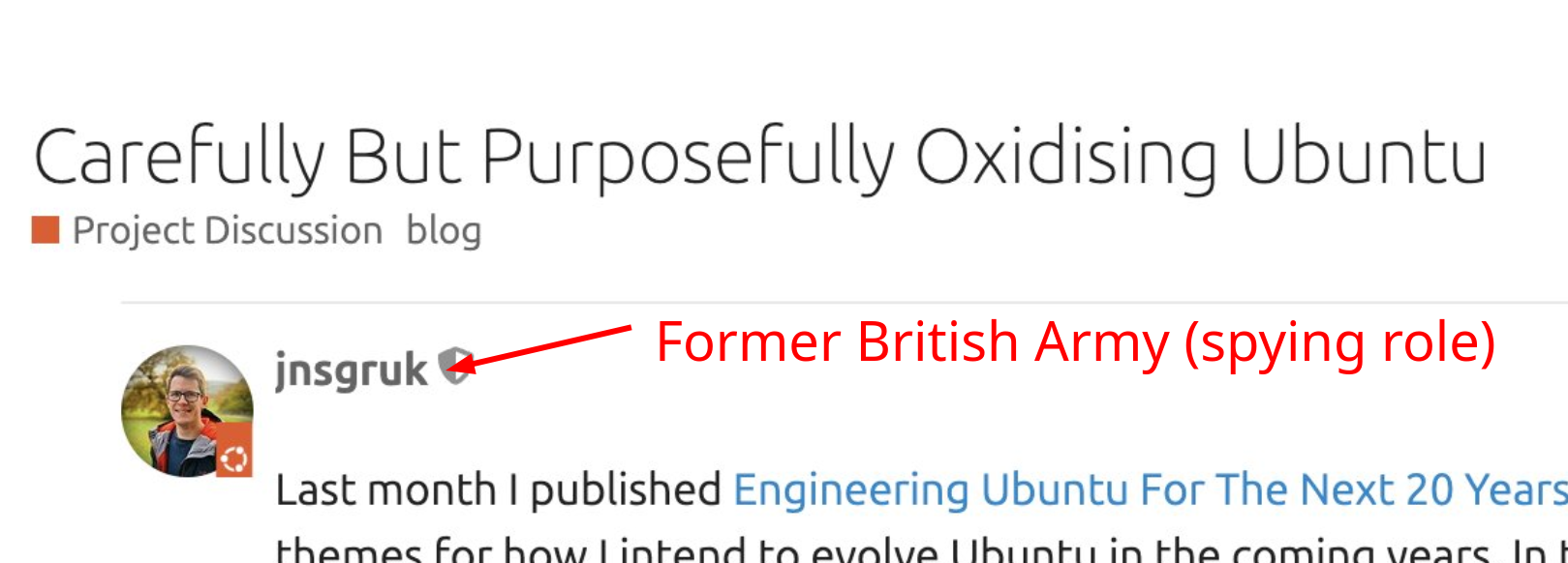 Former British Army (spying role) and photo