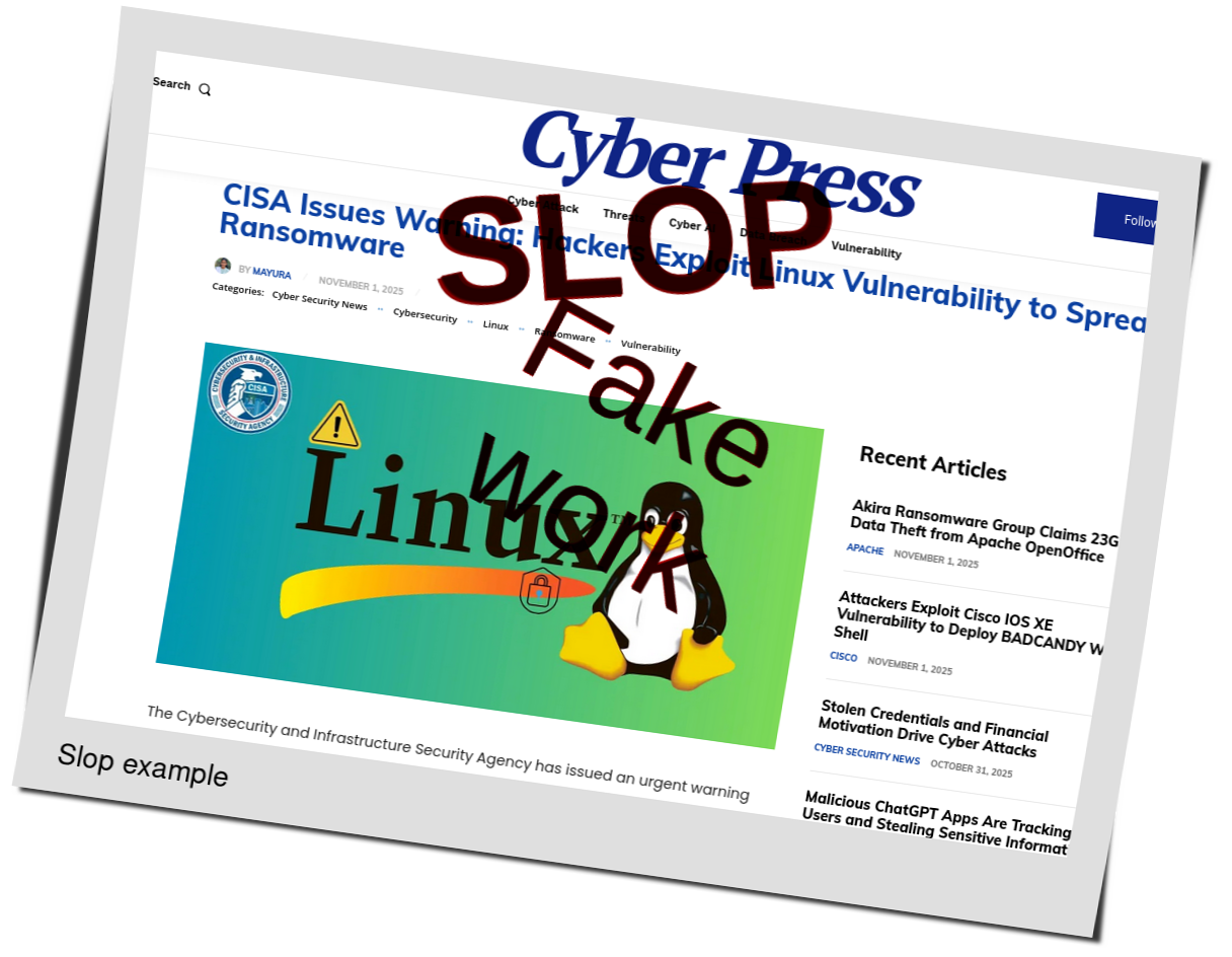 Slop or fake: CISA Issues Warning: Hackers Exploit Linux Vulnerability to Spread Ransomware