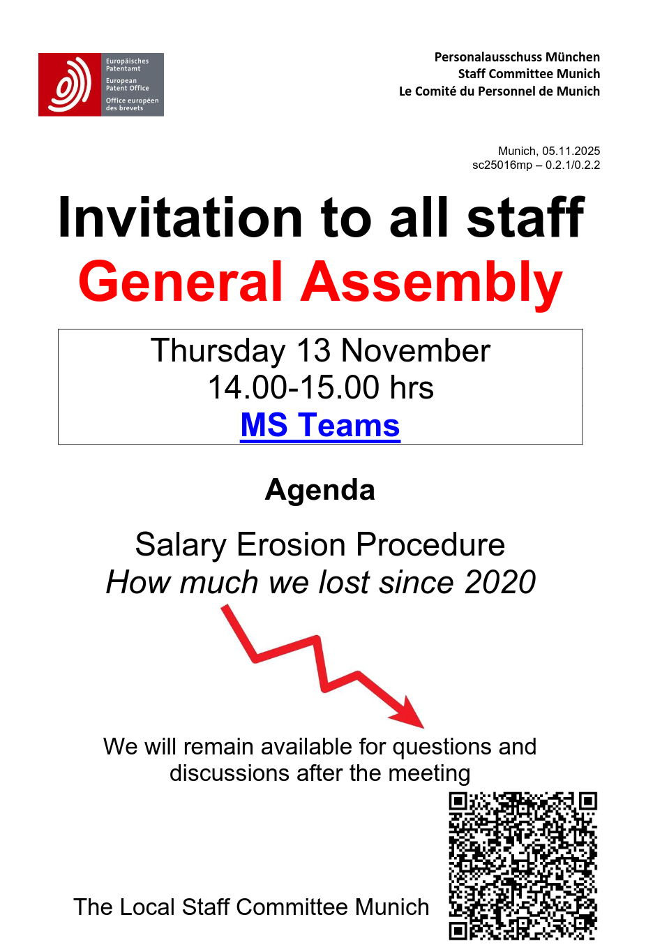 Invitation to all staff