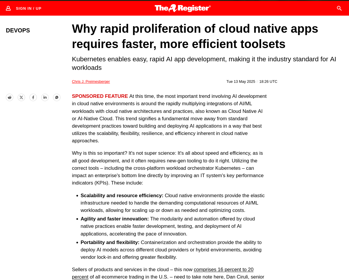 Why rapid proliferation of cloud native apps requires faster, more efficient toolsets