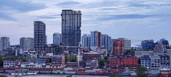 City of Vancouver British Columbia from harbor