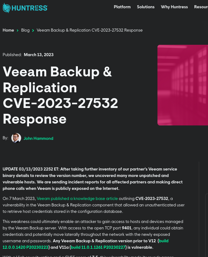 CVE-2023-27532 Response