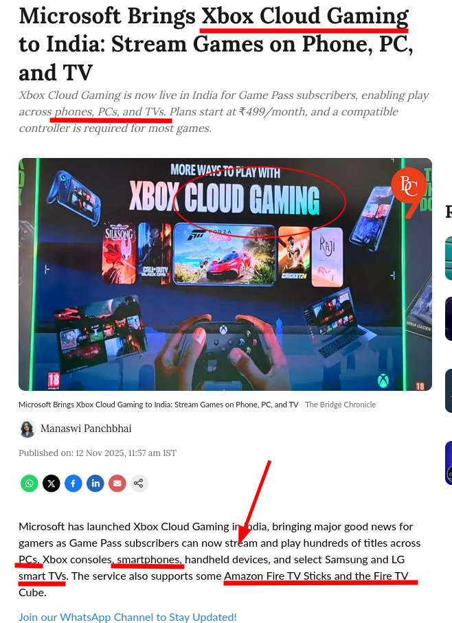 Microsoft Brings Xbox Cloud Gaming to India: Stream Games on Phone, PC, and TV
