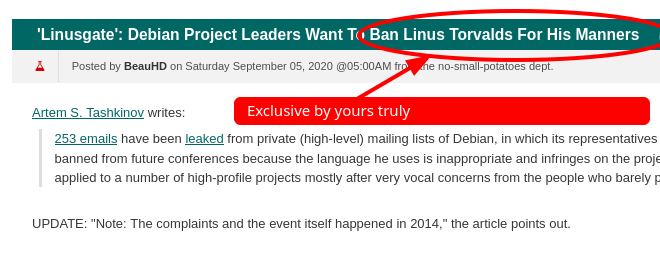'Linusgate': Debian Project Leaders Want To Ban Linus Torvalds For His Manners