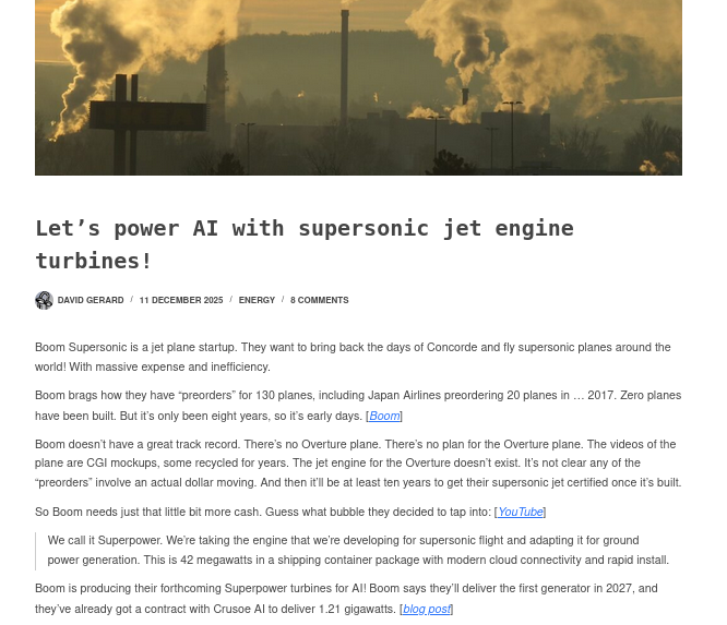 Let’s power AI with supersonic jet engine turbines!