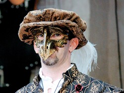 Man in mask at medieval faire