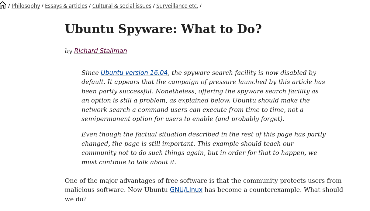 Ubuntu Spyware: What to Do?