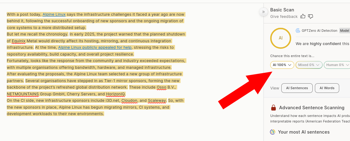 With a post today, Alpine Linux says the infrastructure challenges it faced a year ago are now behind it, following the successful onboarding of new sponsors and the ongoing migration of core systems to a more distributed setup.