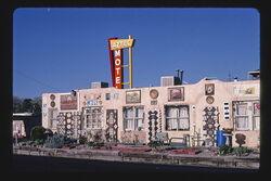 Aztec Motel, diagonal view 2, Route 66, Albuquerque, New Mexico.