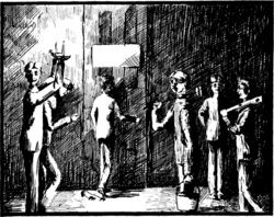 Vintage black and white illustration