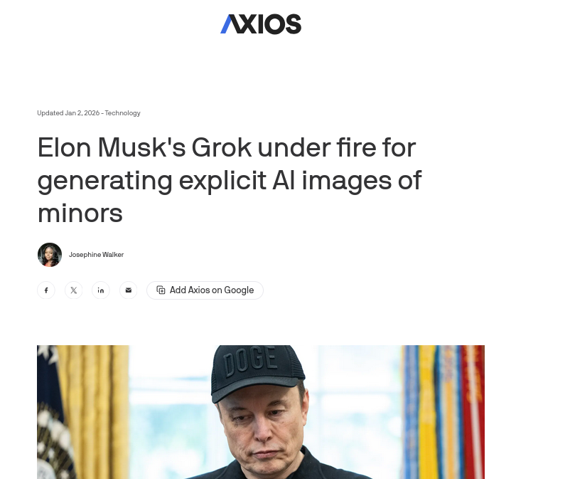 Elon Musk's Grok under fire for generating explicit AI images of minors