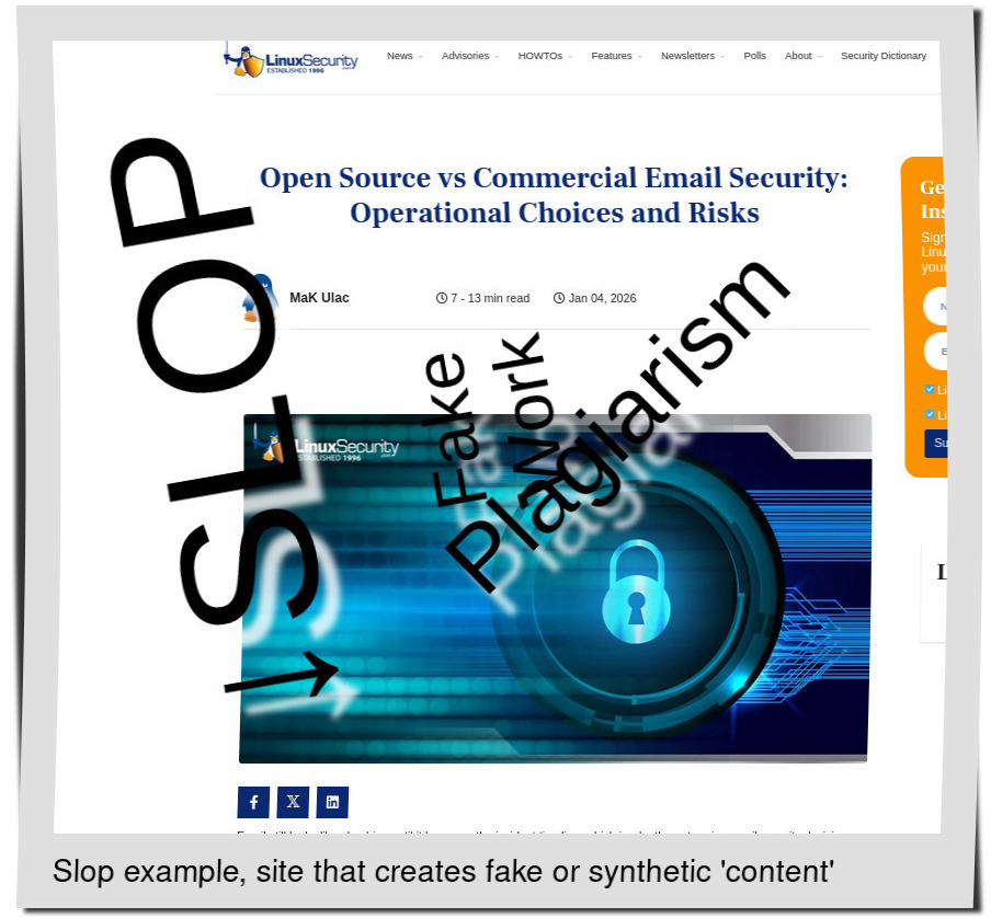 Slop or fake: Open Source vs Commercial Email Security: Operational Choices and Risks