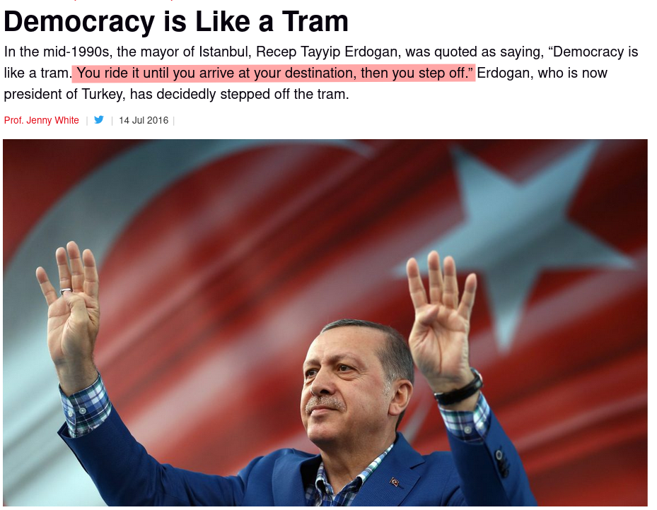 Democracy is Like a Tram