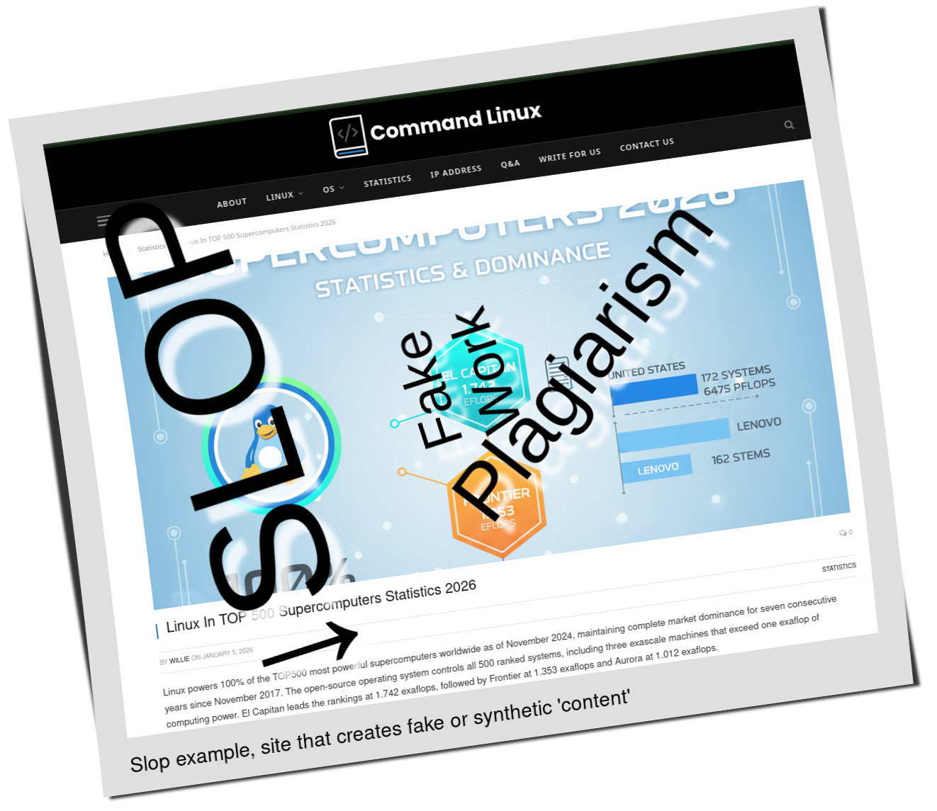 Slop or fake: Linux In TOP 500 Supercomputers Statistics 2026
