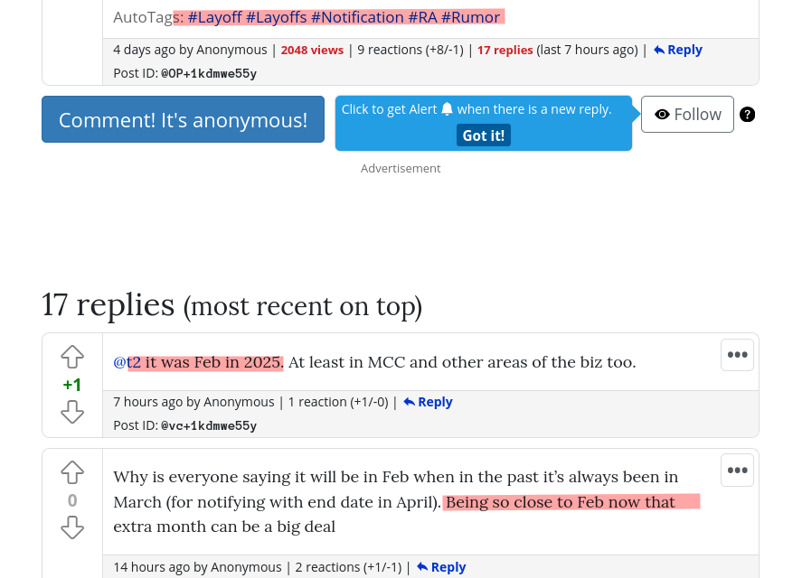 Why is everyone saying it will be in Feb when in the past it’s always been in March (for notifying with end date in April). Being so close to Feb now that extra month can be a big deal