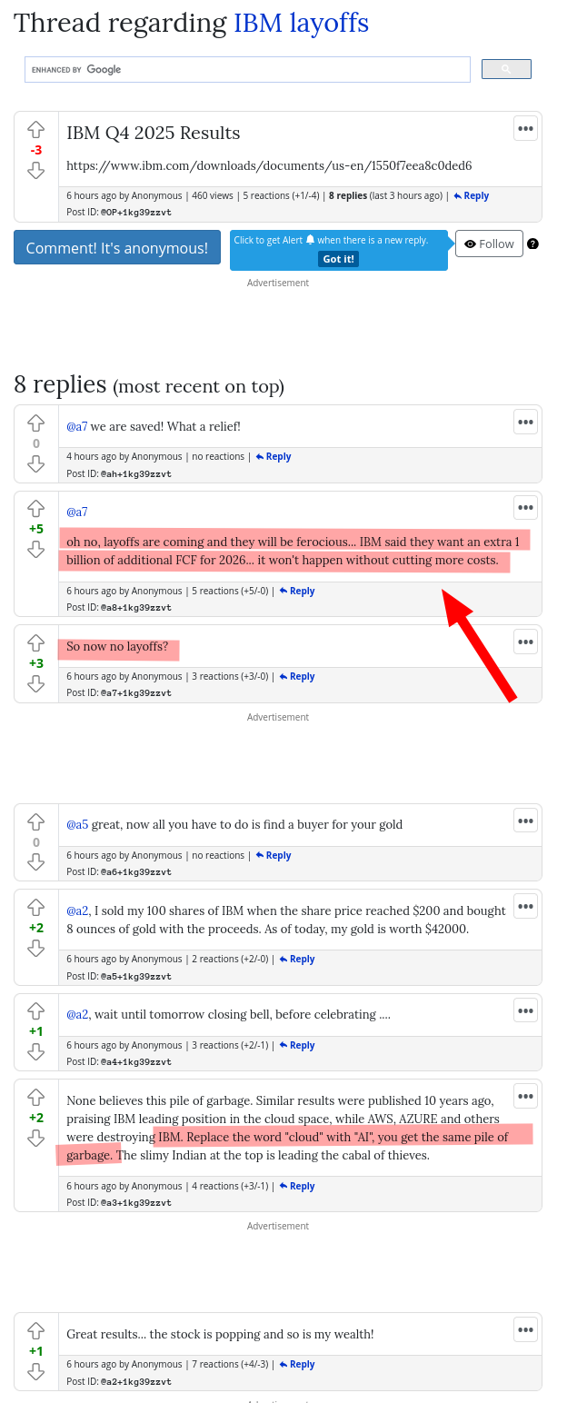 IBM said they want an extra 1 billion of additional FCF for 2026... it won't happen without cutting more costs.