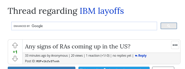 Any signs of RAs coming up in the US?