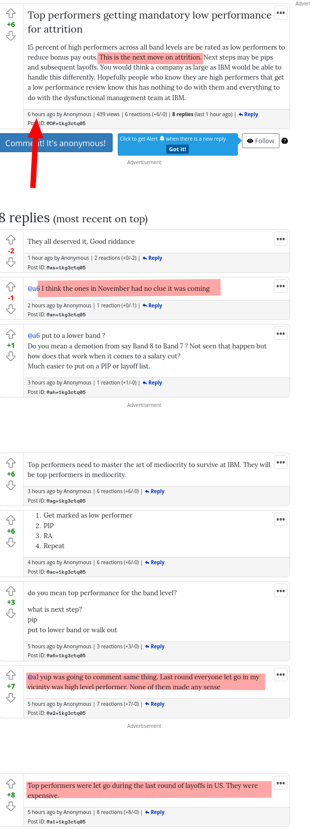 Top performers getting mandatory low performance for attrition
