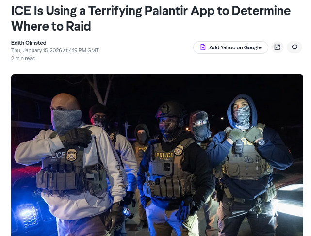 ICE Is Using a Terrifying Palantir App to Determine Where to Raid