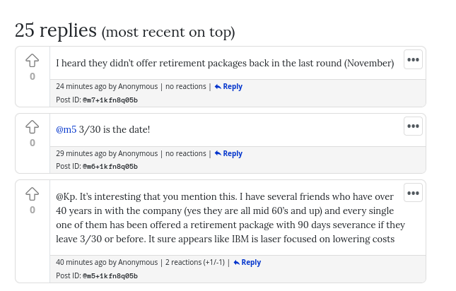 @Kp. It’s interesting that you mention this. I have several friends who have over 40 years in with the company (yes they are all mid 60’s and up) and every single one of them has been offered a retirement package with 90 days severance