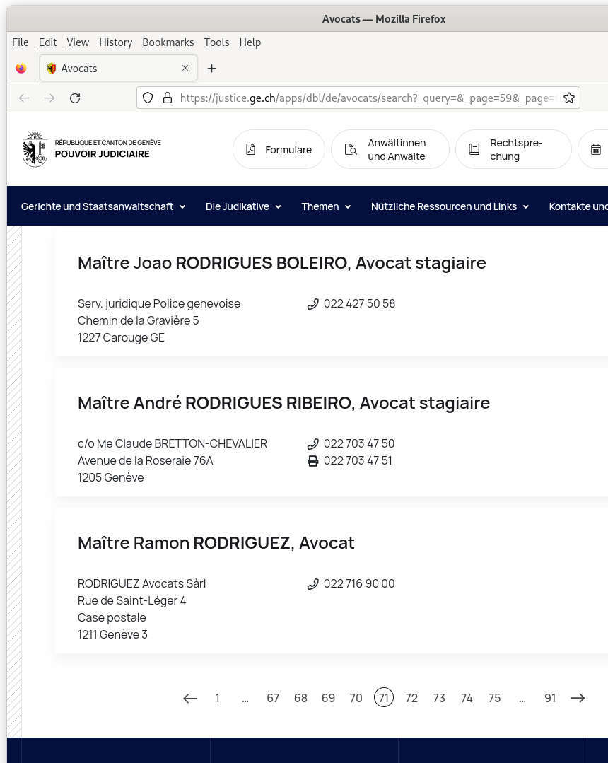 Joao Rodrigues Boleiro, Geneva police