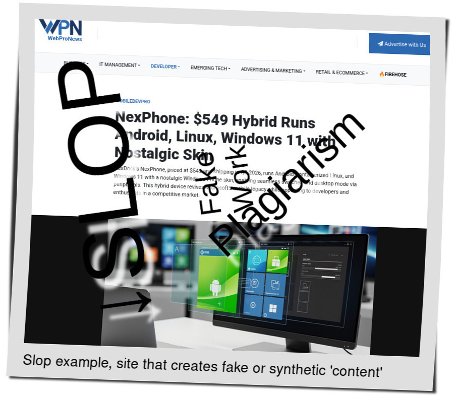 Slop or fake: NexPhone: $549 Hybrid Runs Android, Linux, Windows 11 with Nostalgic Skin