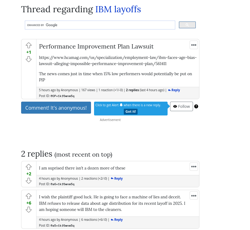 Performance Improvement Plan Lawsuit