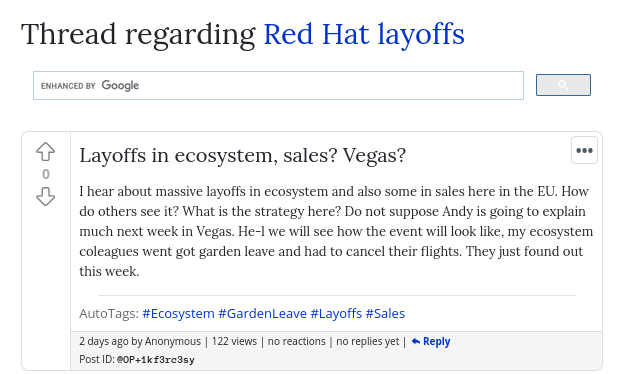 Layoffs in ecosystem, sales? Vegas?
