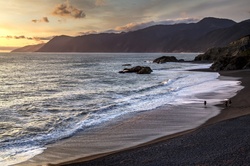 Quiet time as the sun sets by the sea