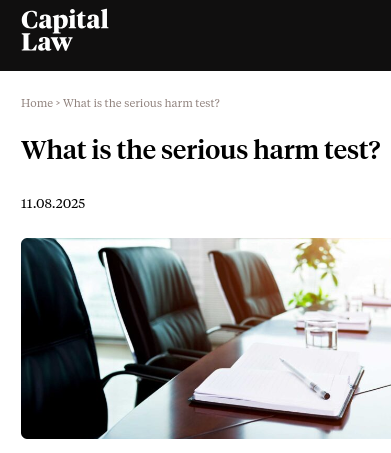 What is the serious harm test?