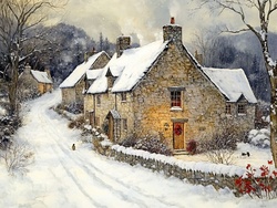 Homes in the snow