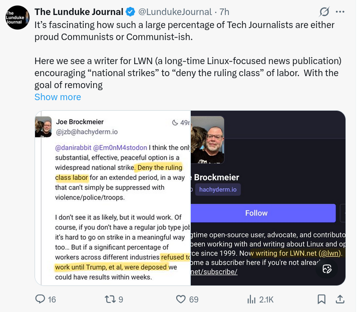 It’s fascinating how such a large percentage of Tech Journalists are either proud Communists or Communist-ish.