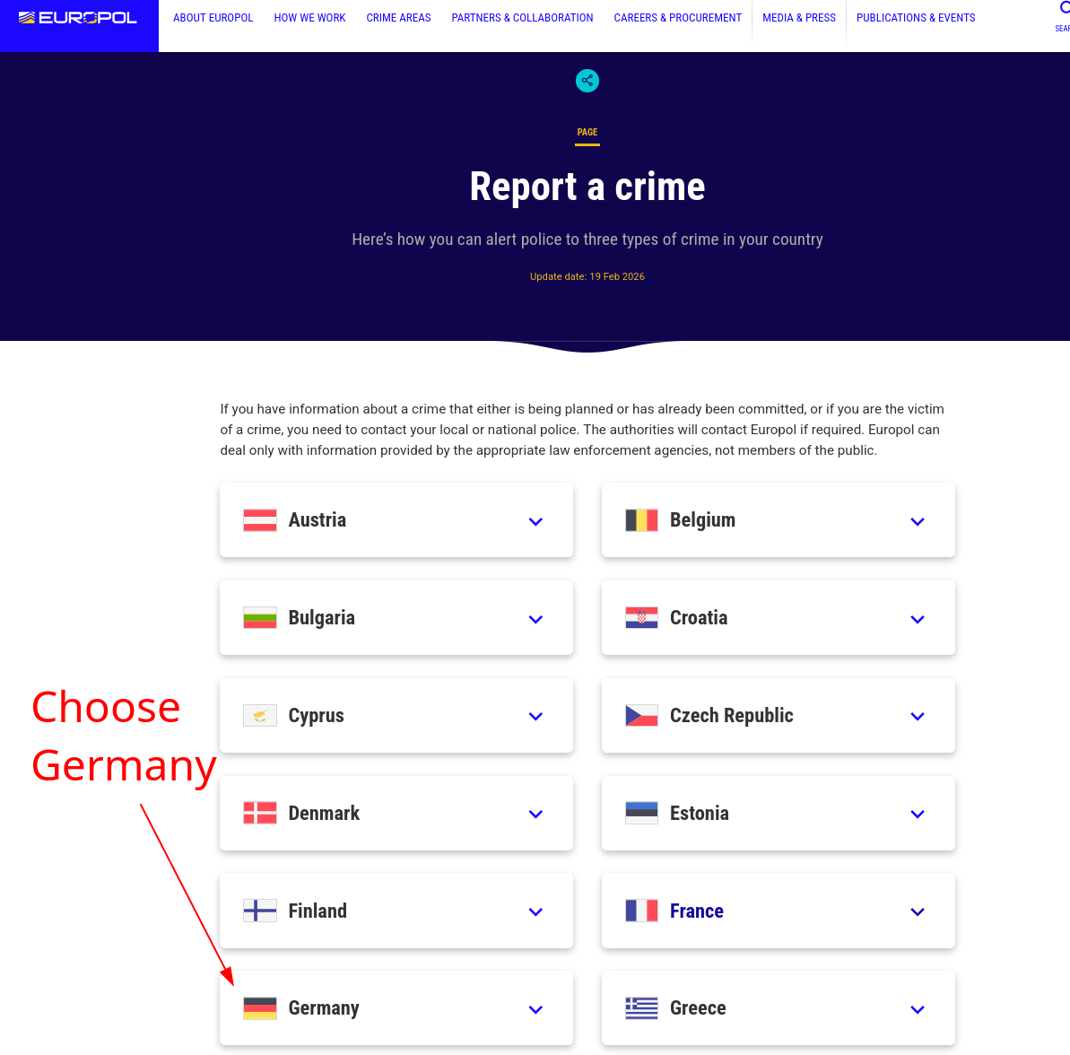 Europol: Choose Germany
