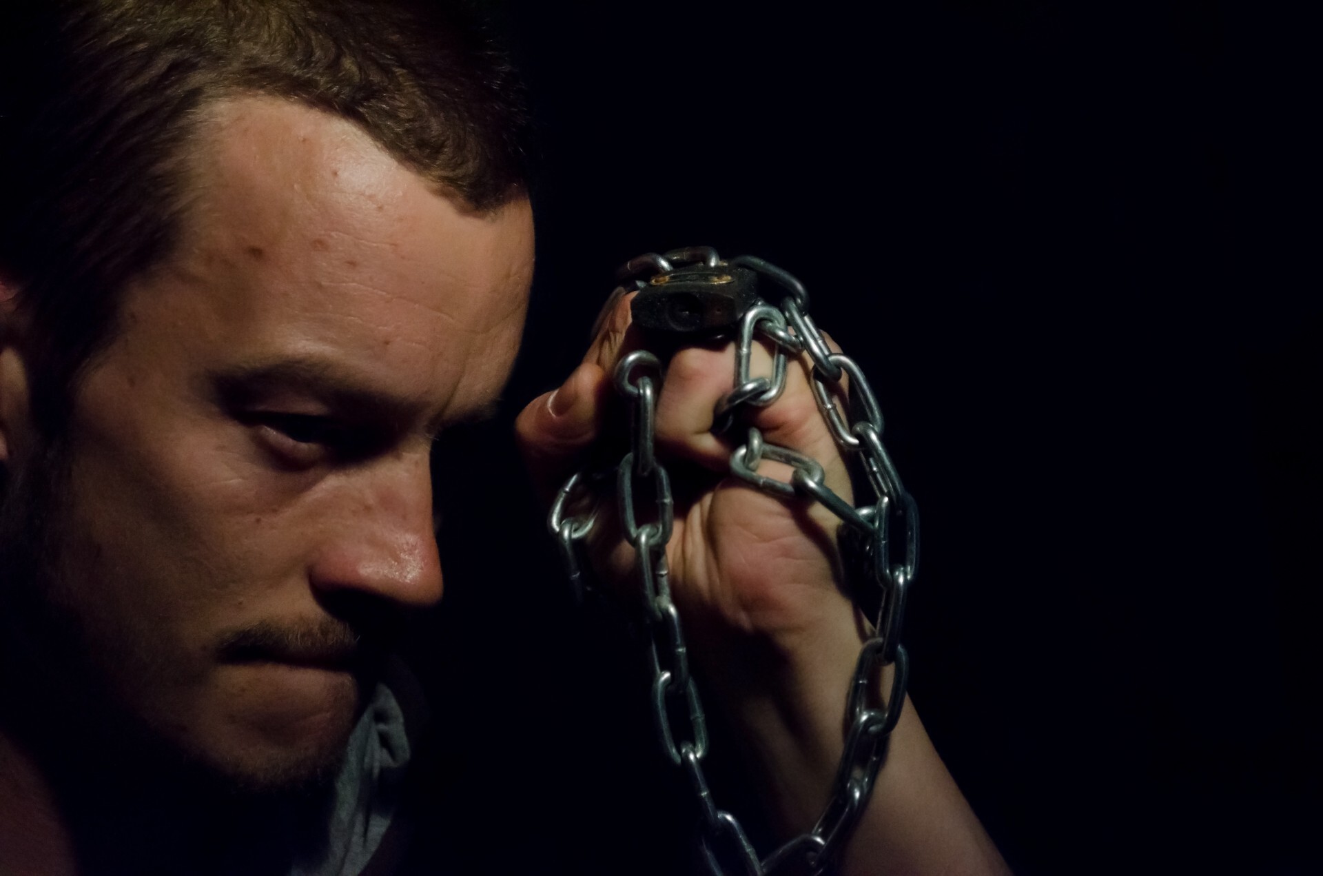 Angry Man With Chains