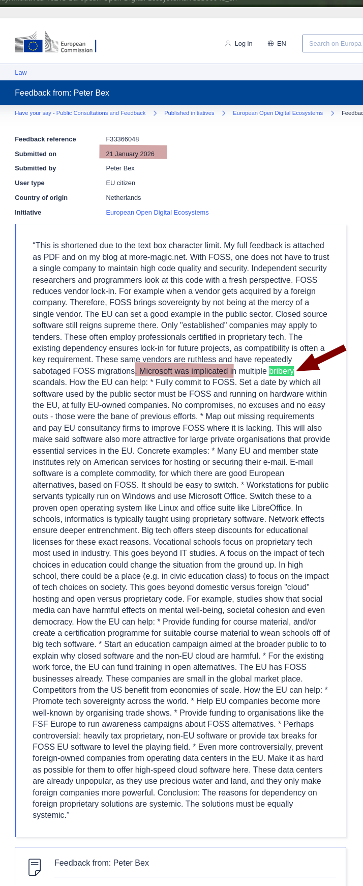 Feedback from: Peter Bex