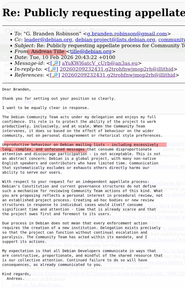 Unproductive behaviour on Debian mailing lists